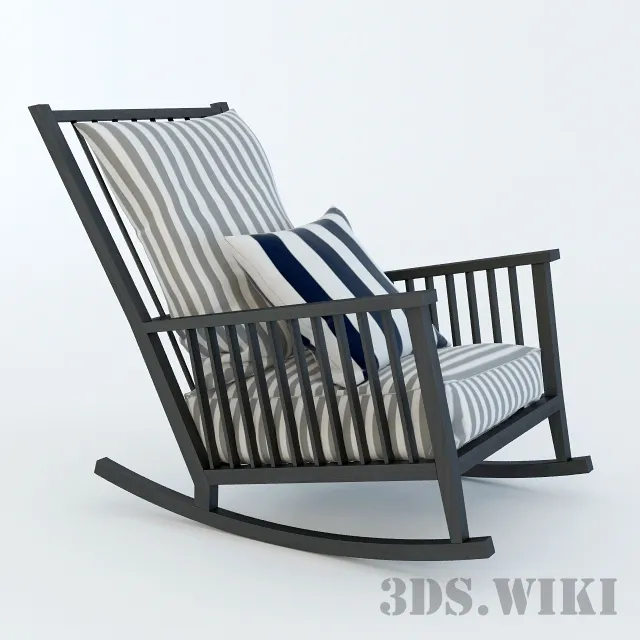 furniture - Rocking chair with soft seat 3D Model