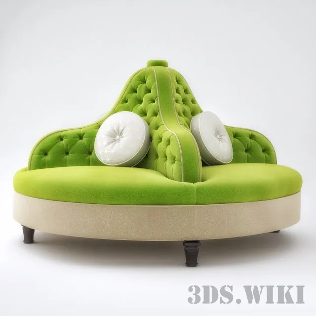 furniture - Round Bourne Sofa 3D Model