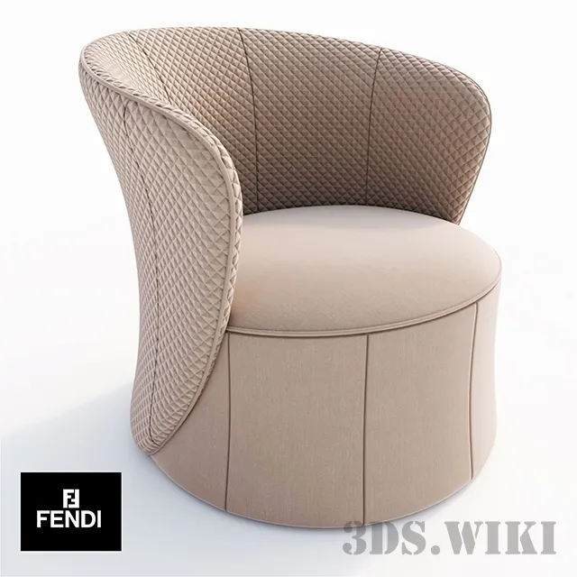furniture - Round chair with backrest Fendi 3D Model