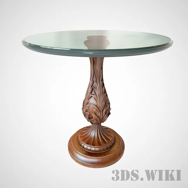 furniture - Round glass table on one leg 3D Model