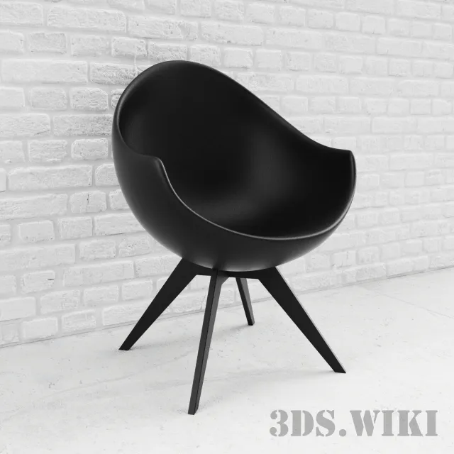 furniture - Round plastic armchair 3D Model