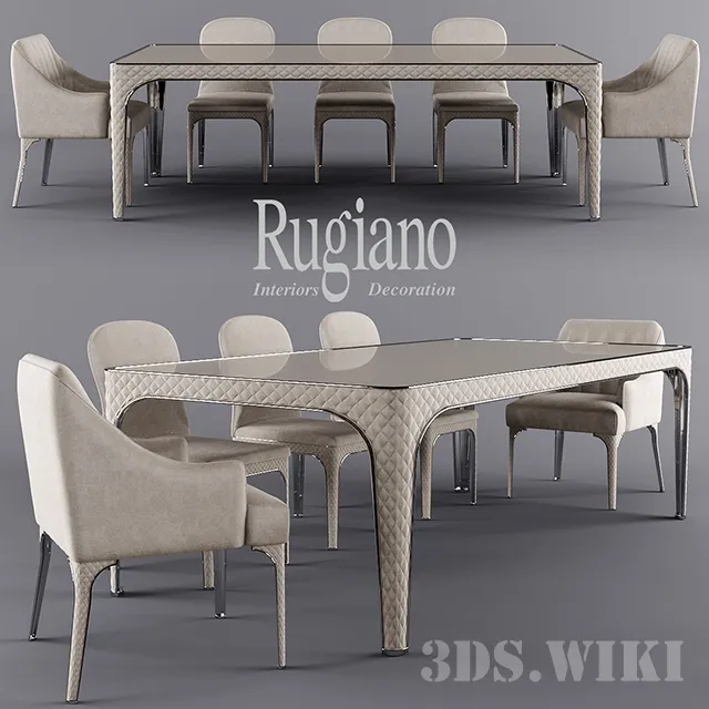 furniture - Rugiano dining table and chairs 3D Model