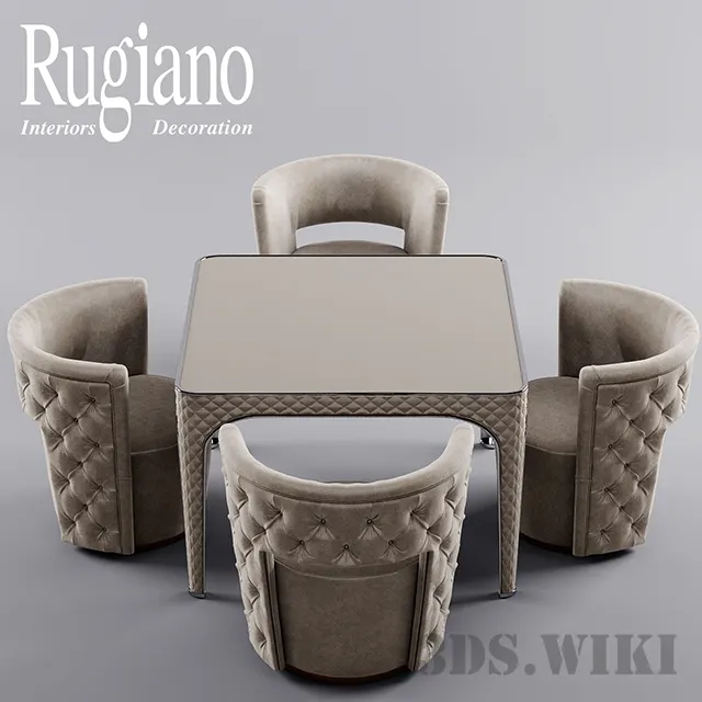 furniture - Rugiano Giotto armchair and table 3D Model