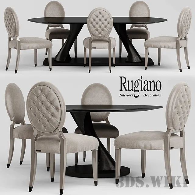 furniture - Rugiano ZOE table Rea and Rugiano Cathy chairs 3D Model