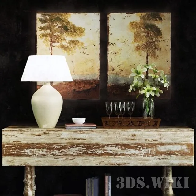 furniture - Rustic console 3D Model