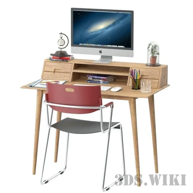 furniture - Scandinavian style furniture table decor 3D Model