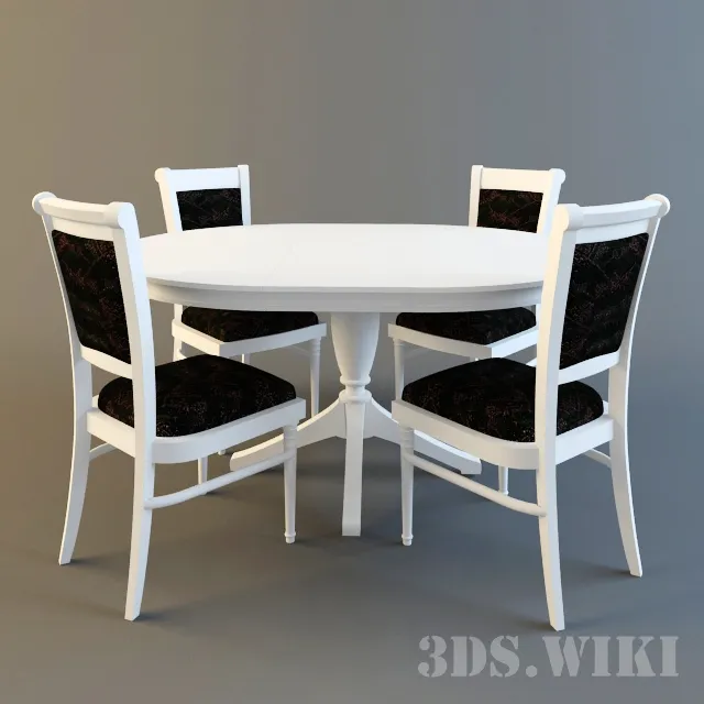 furniture - Selva table and chairs 3D Model