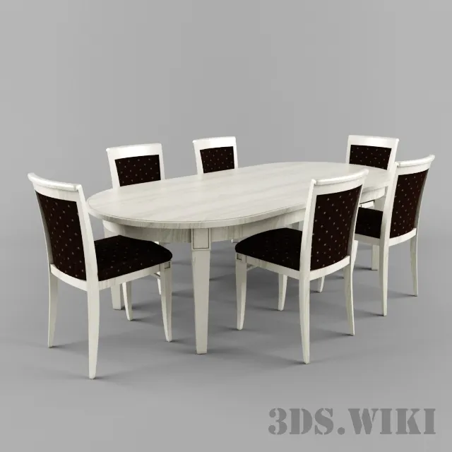 furniture - Selva table with chairs 3D Model