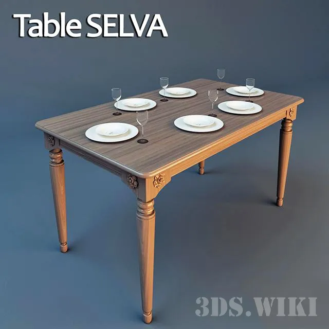 furniture - Selva table with serving 3D Model