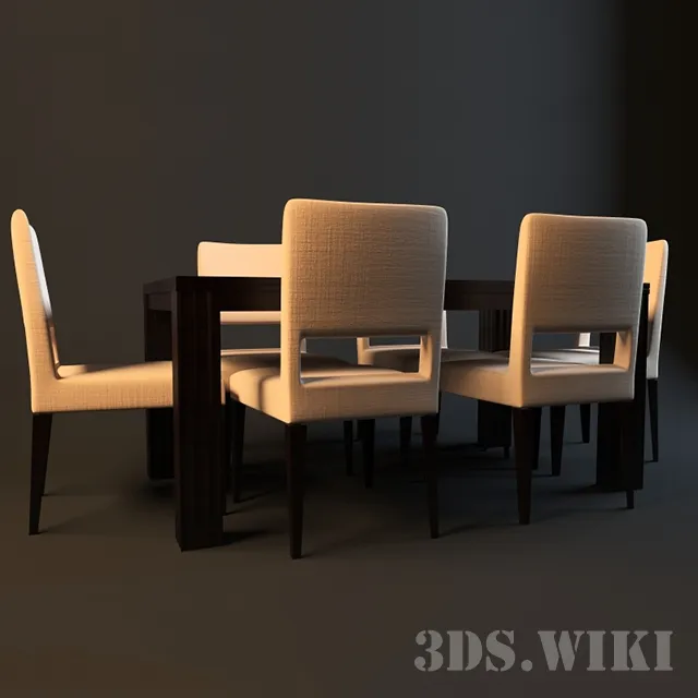 furniture - Selva table with soft chairs 3D Model