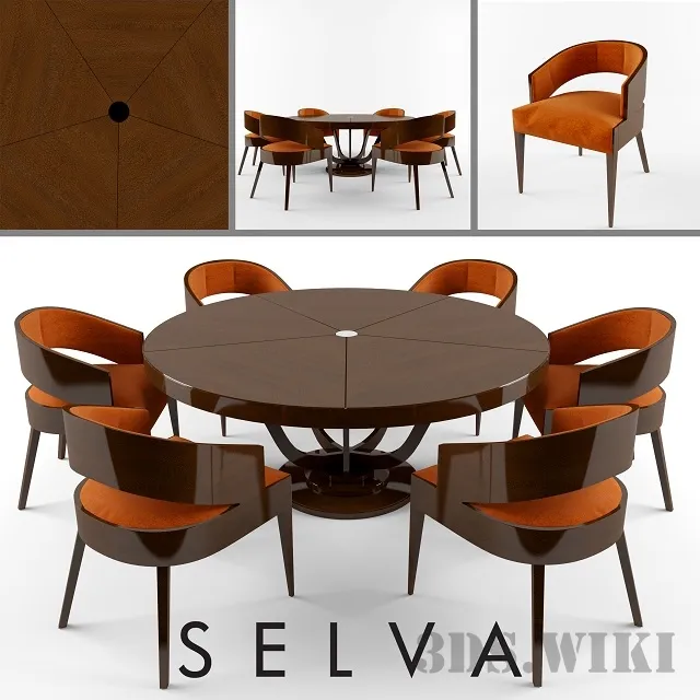 furniture - Selva Victoria table and chairs 3D Model