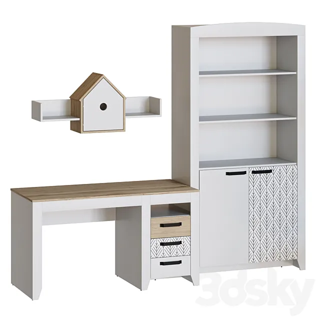 Furniture set for children's Fanny workplace 3D Model