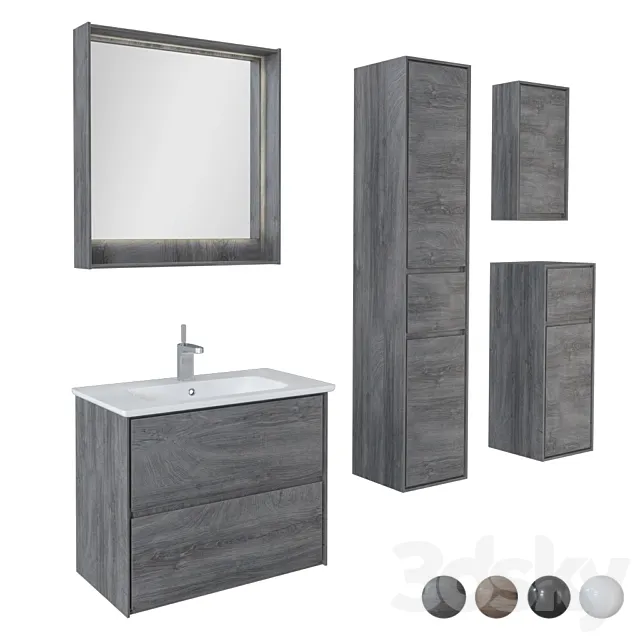 Furniture set Mokka 80 and Cases 3D Model