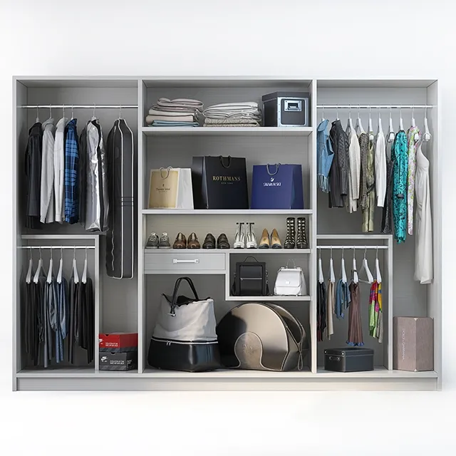 furniture - Set of clothes shoes and accessories for the cabinet mix 3 3D Model