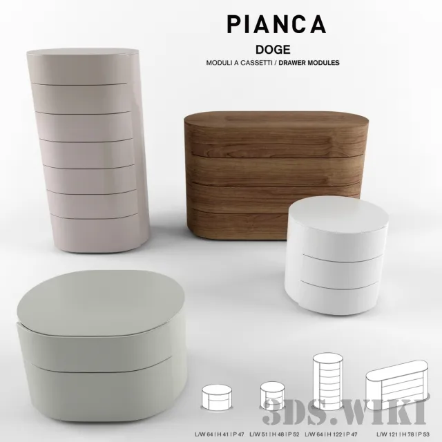 furniture - Set of dressers and sideboards DOGE Pianca 3D Model