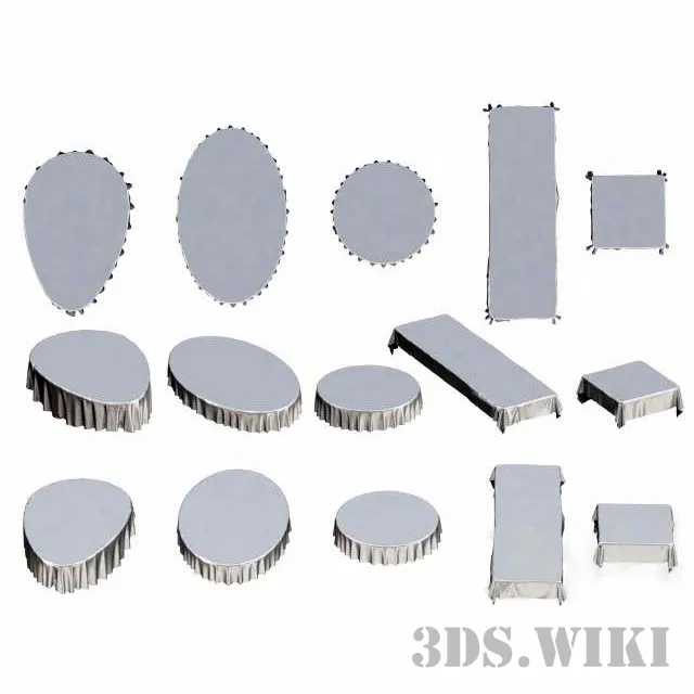 furniture - Set of tablecloths 3D Model