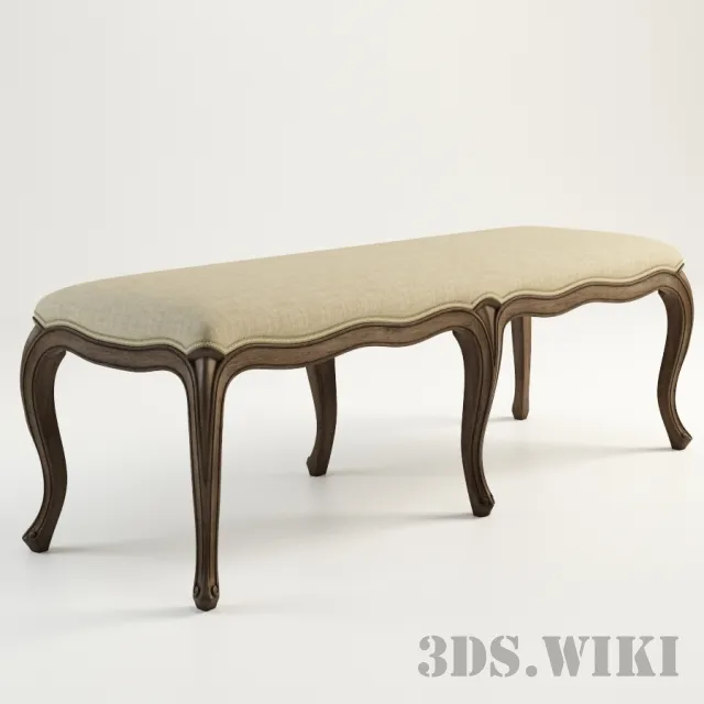 furniture - Sheldon Soft Bench (801.004-2N7) 3D Model