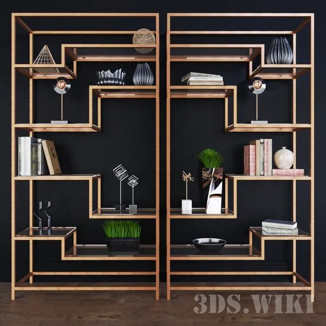 furniture - Shelf with decorative set 3D Model