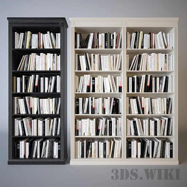 furniture - Shelves With Books 3D Model