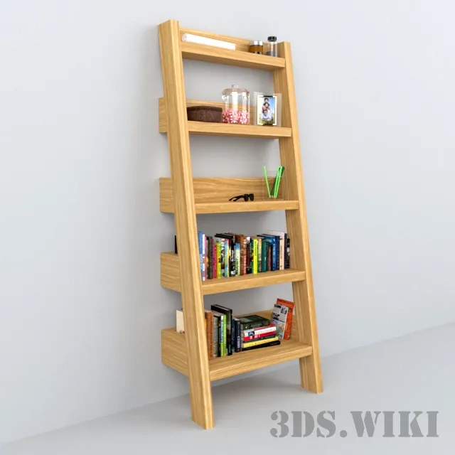 furniture - Shelving with books 3D Model