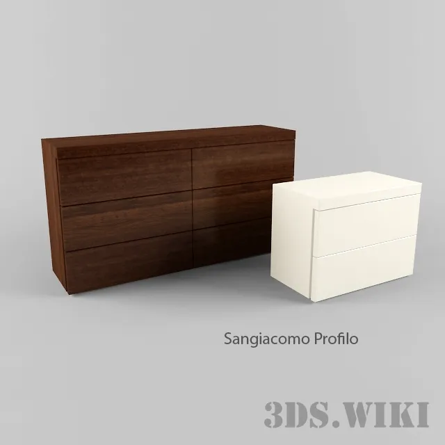 furniture - Sideboard and chest of drawers Sangiacomo Profilo 3D Model