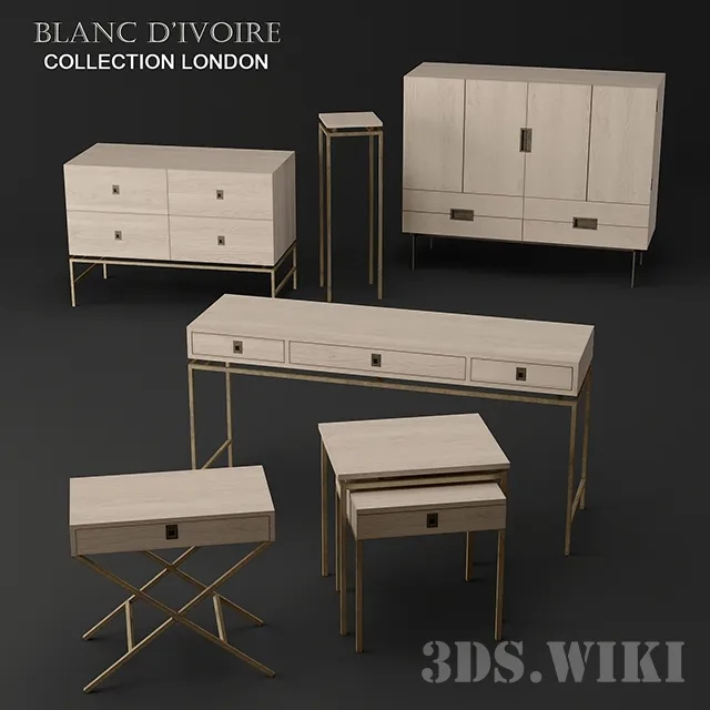 furniture - Sideboards and chest of drawers Blancdivoire - LONDON Collection 3D Model