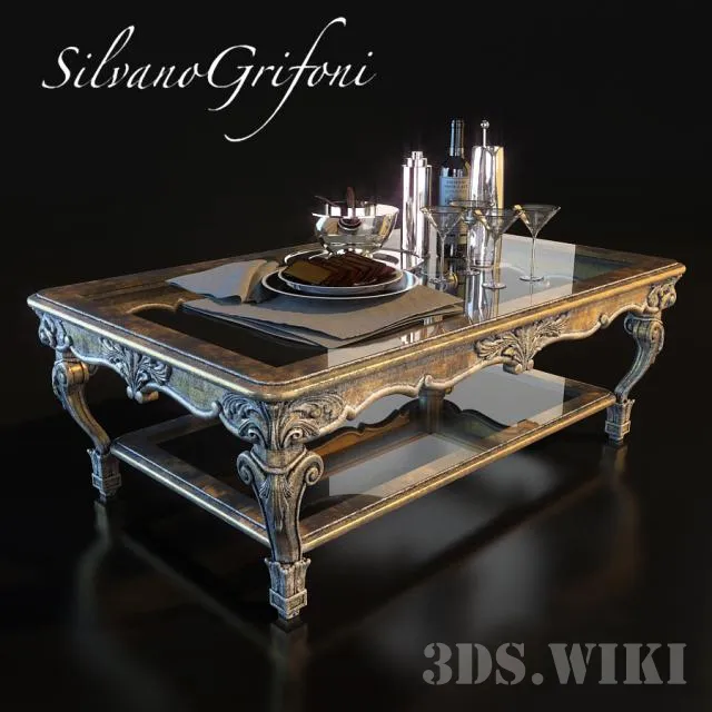 furniture - Silvano Grifoni coffee table with serving 3D Model