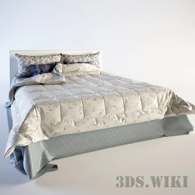 furniture - Simple beautiful double bed 3D Model