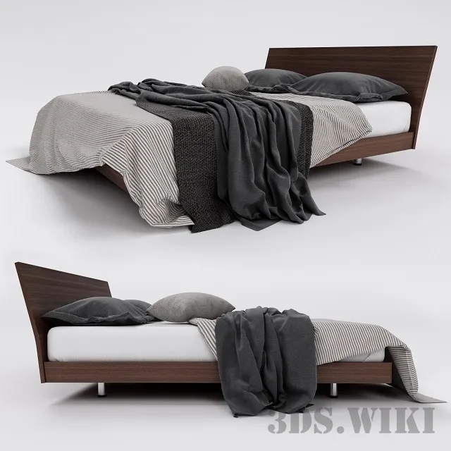 furniture - Simple bed with linens 3D Model