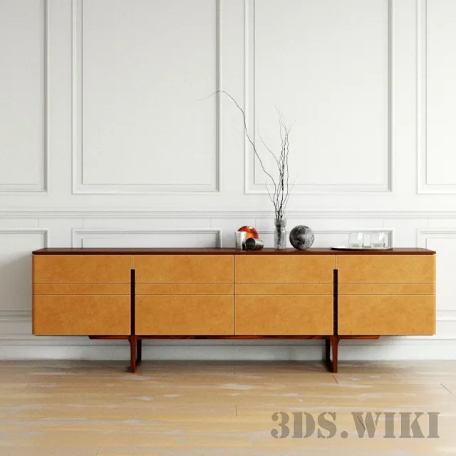 furniture - Simple cabinet with decorative set 3D Model