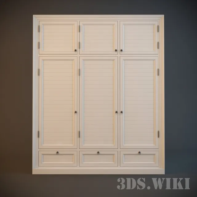 furniture - Simple wooden built-in cabinet/ shelf 3D Model