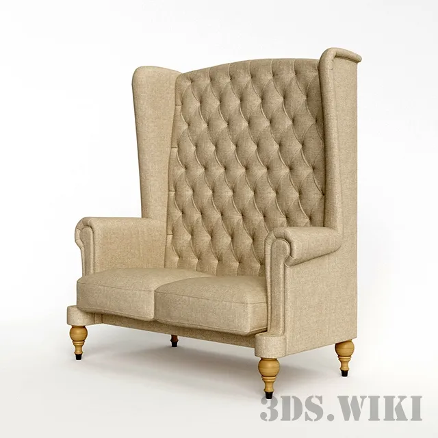 furniture - Small sofa with a large wall 3D Model