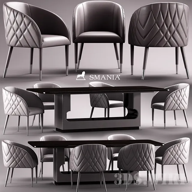 furniture - Smania Amal table and chairs 3D Model