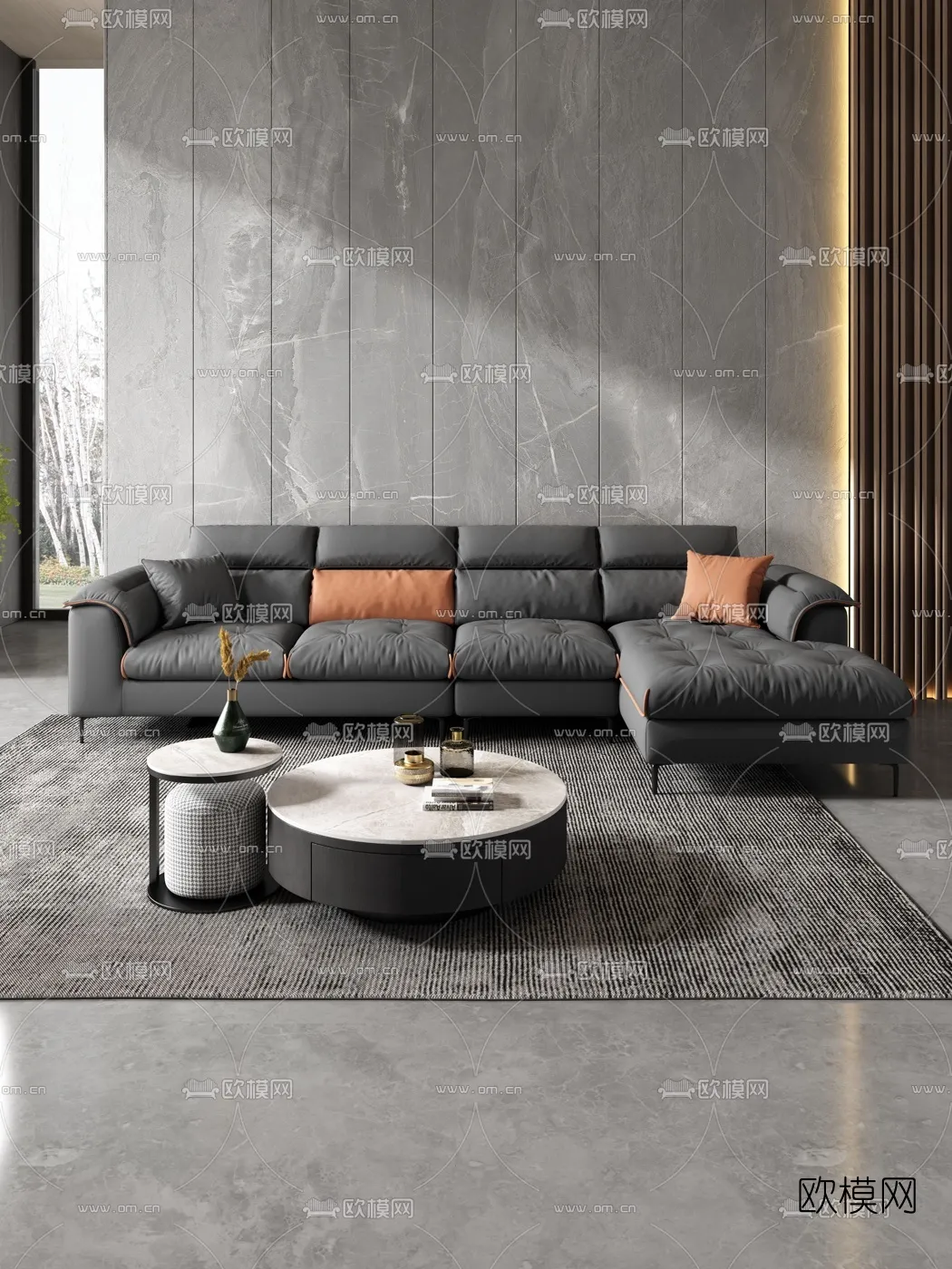 FURNITURE - SOFA - 3D Model For Interior Design - 11069