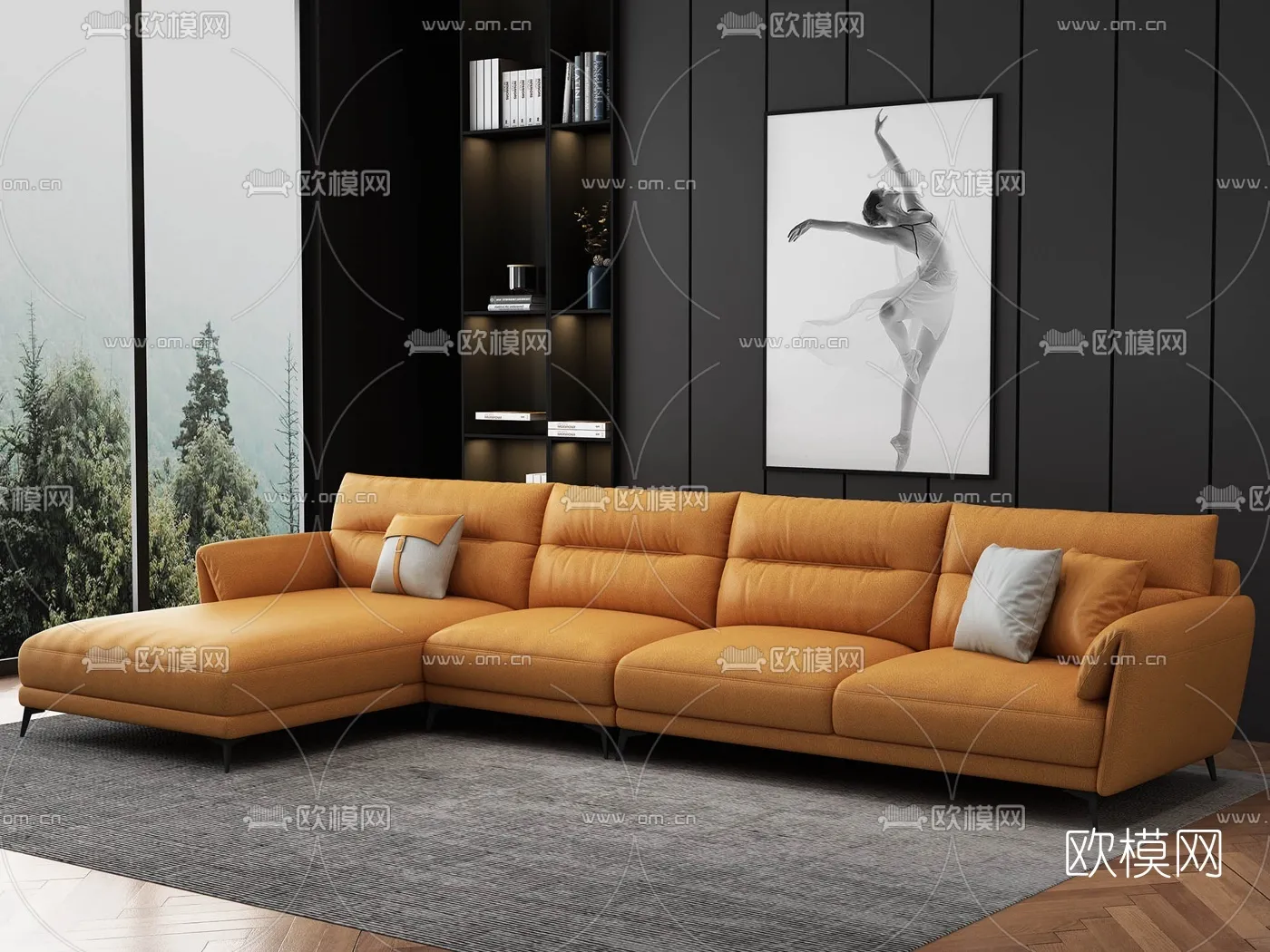 FURNITURE - SOFA - 3D Model For Interior Design - 11072
