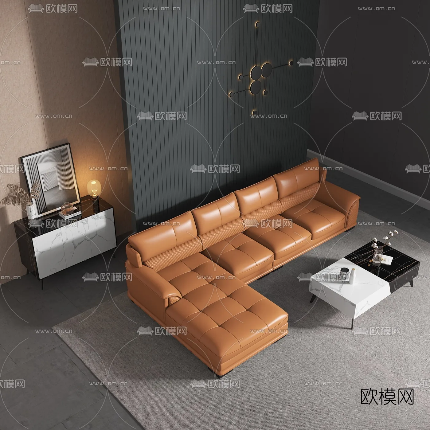 FURNITURE - SOFA - 3D Model For Interior Design - 11073