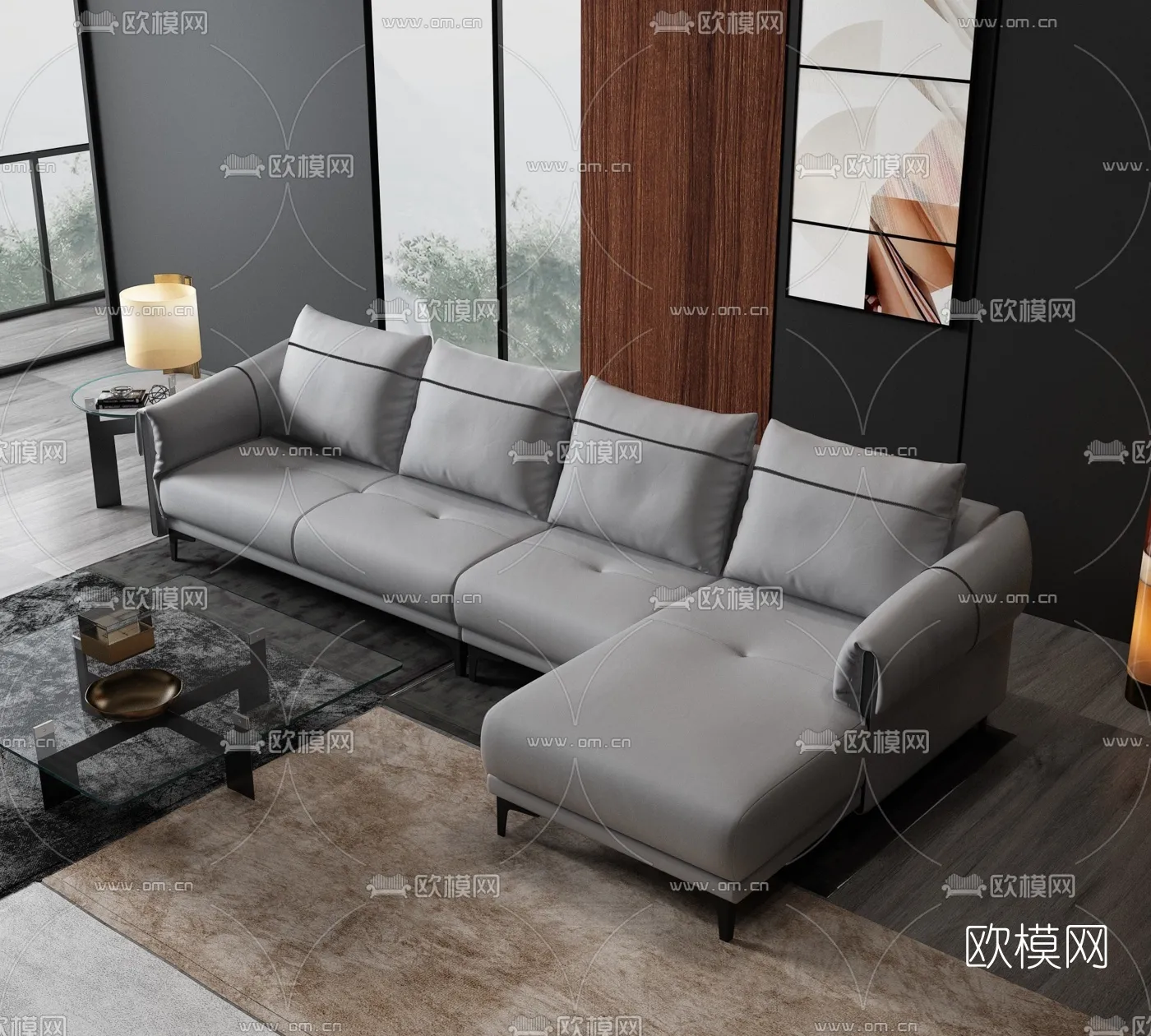 FURNITURE - SOFA - 3D Model For Interior Design - 11075