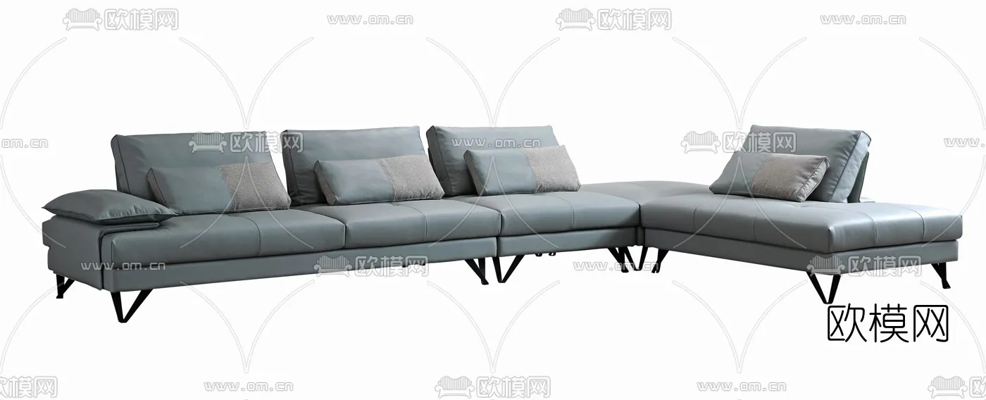 FURNITURE - SOFA - 3D Model For Interior Design - 11076