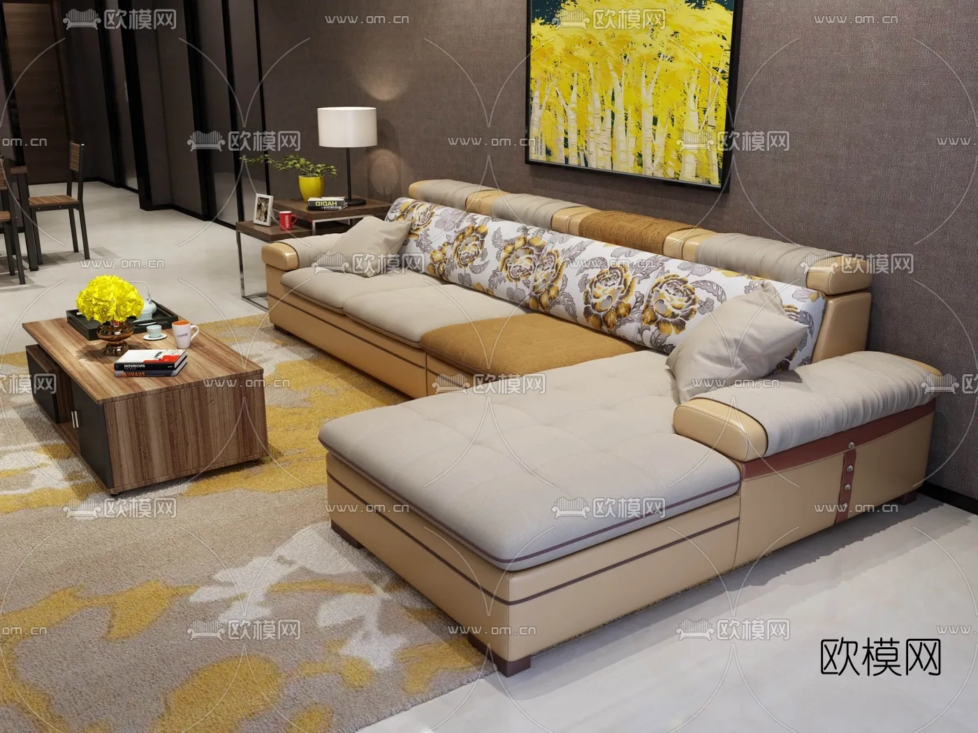 FURNITURE - SOFA - 3D Model For Interior Design - 11078