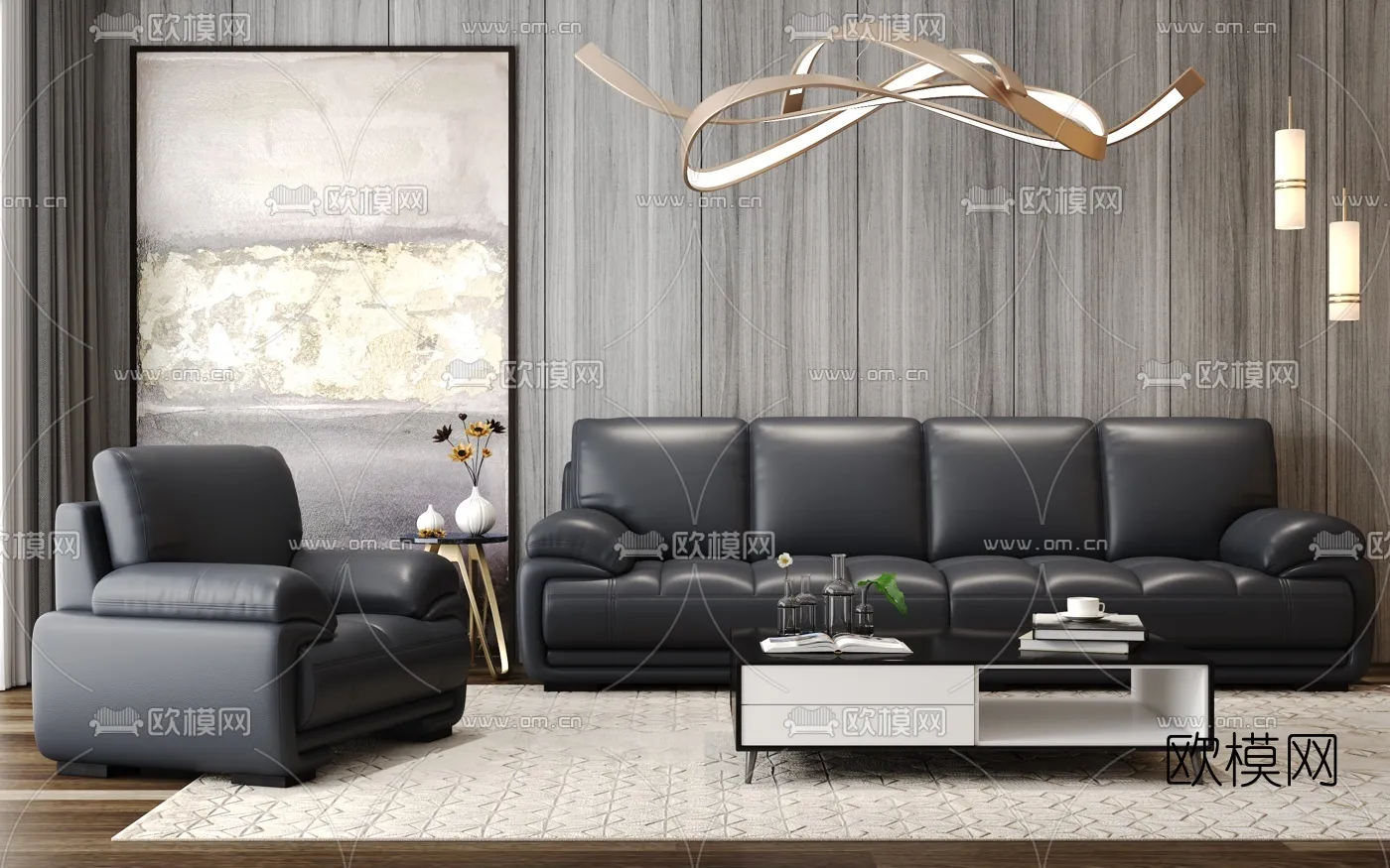 FURNITURE - SOFA - 3D Model For Interior Design - 11080