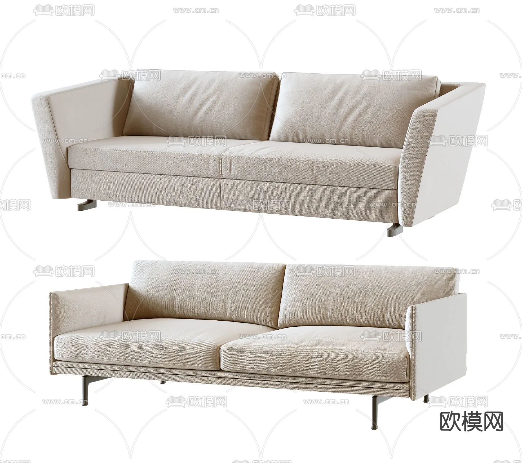 FURNITURE - SOFA - 3D Model For Interior Design - 11087