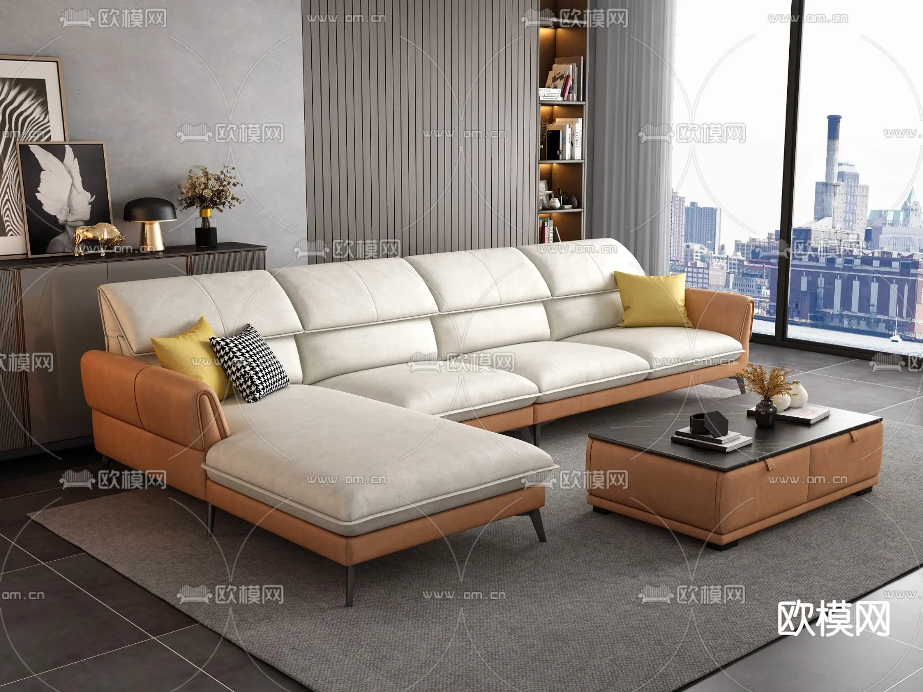 FURNITURE - SOFA - 3D Model For Interior Design - 11089