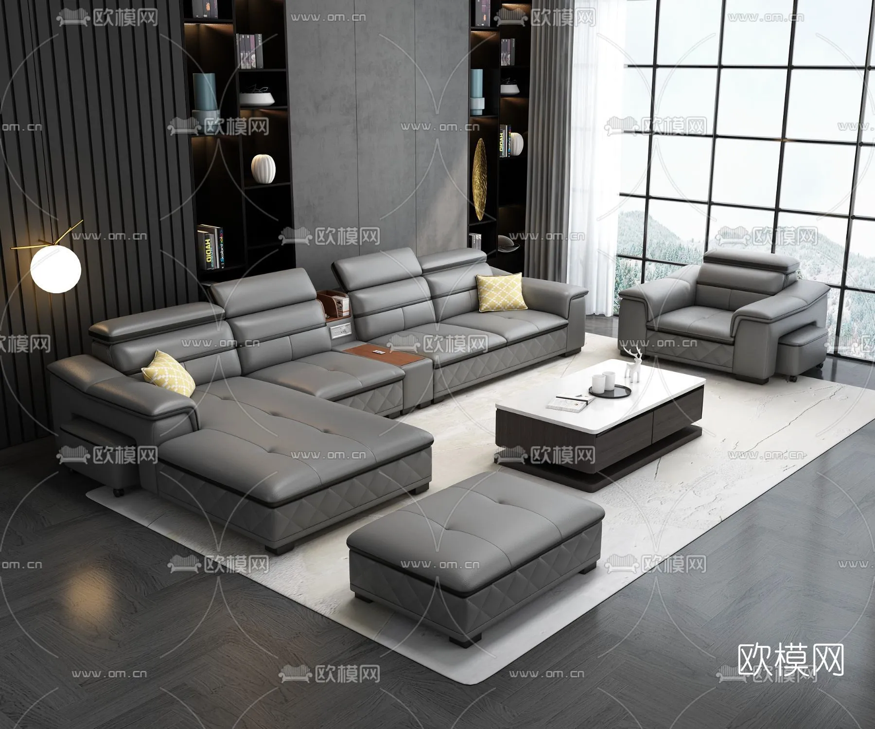 FURNITURE - SOFA - 3D Model For Interior Design - 11093