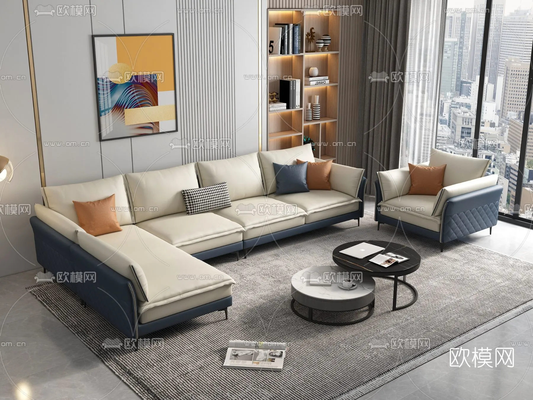 FURNITURE - SOFA - 3D Model For Interior Design - 11094