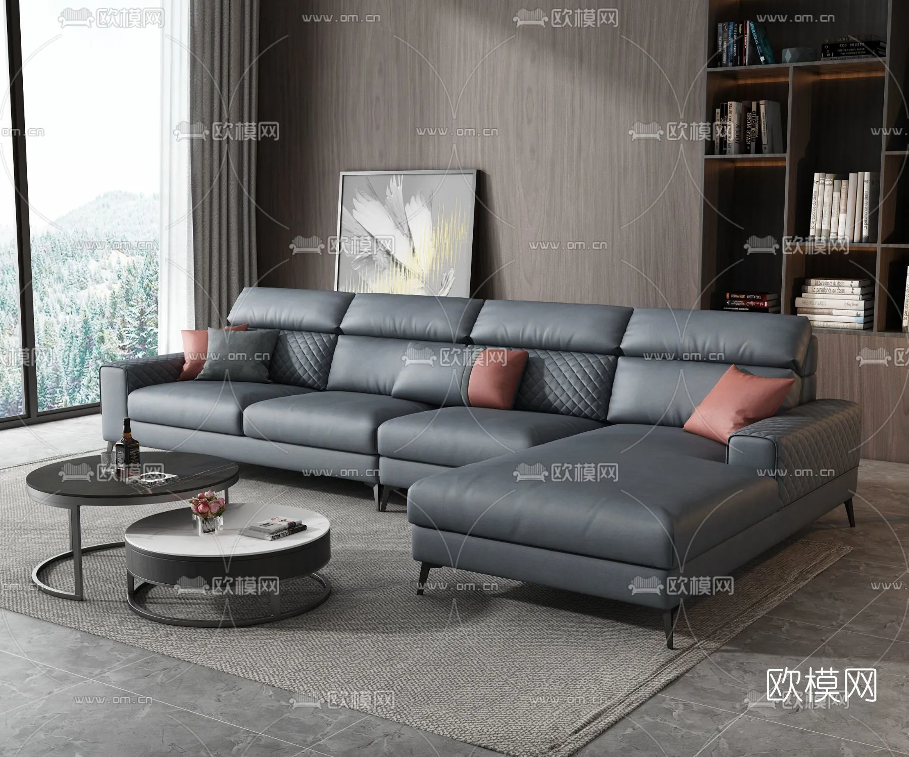 FURNITURE - SOFA - 3D Model For Interior Design - 11098