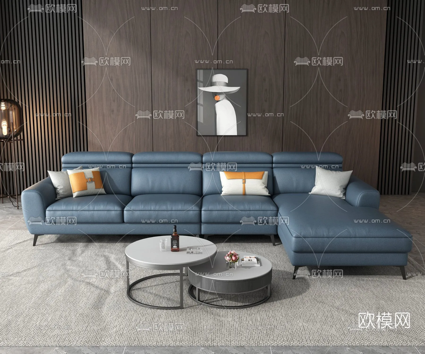 FURNITURE - SOFA - 3D Model For Interior Design - 11099