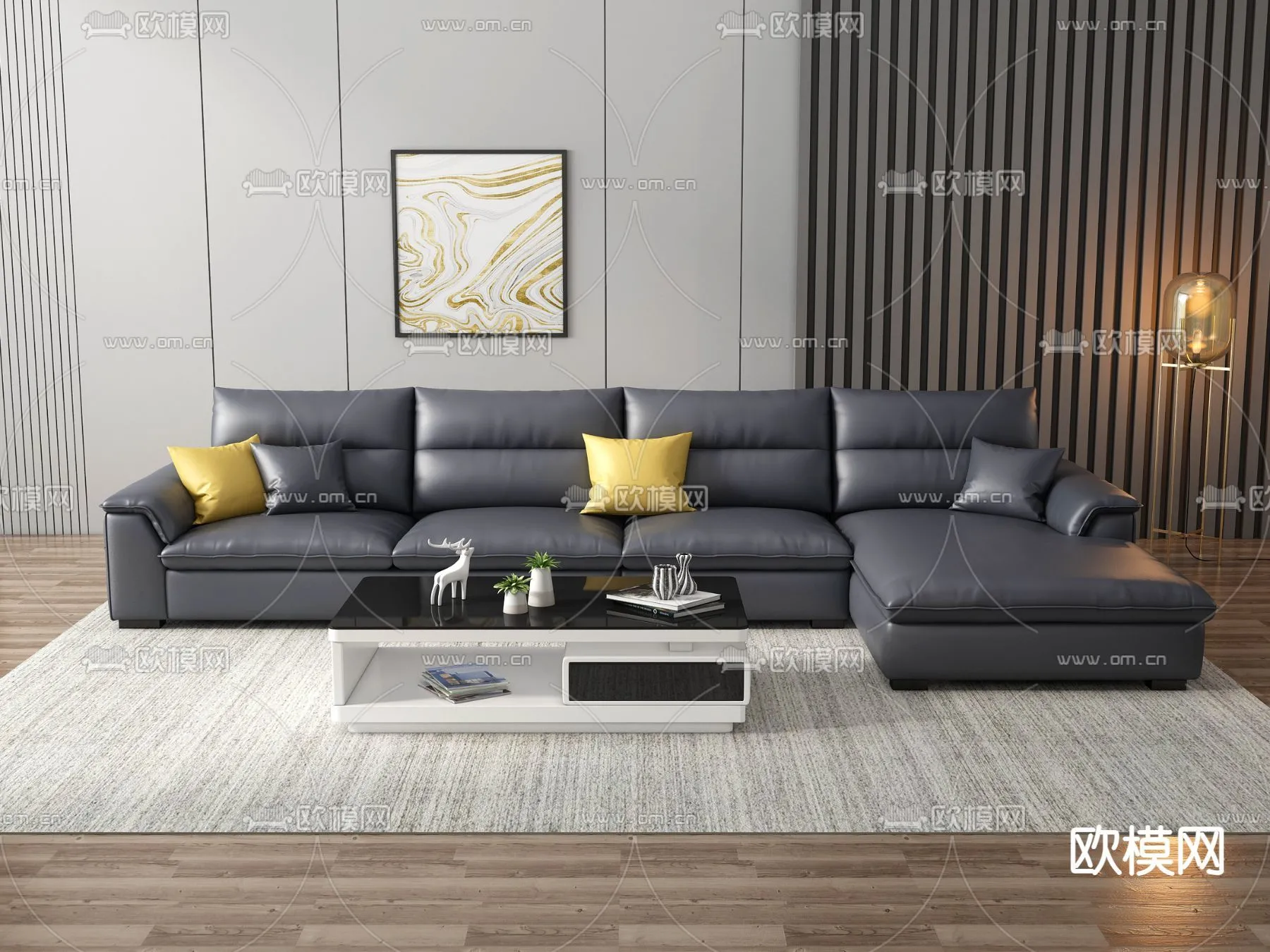 FURNITURE - SOFA - 3D Model For Interior Design - 11102