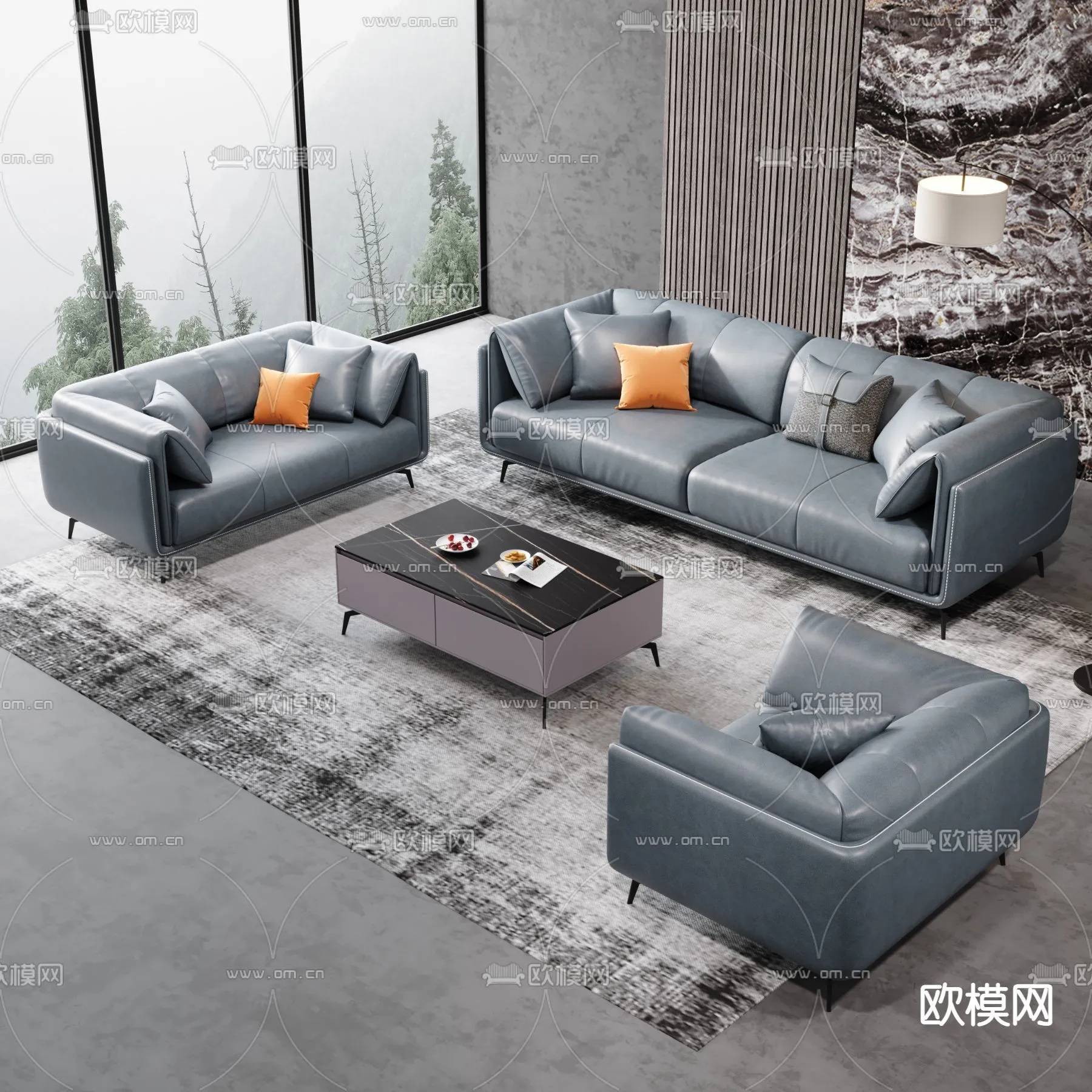 FURNITURE - SOFA - 3D Model For Interior Design - 11104