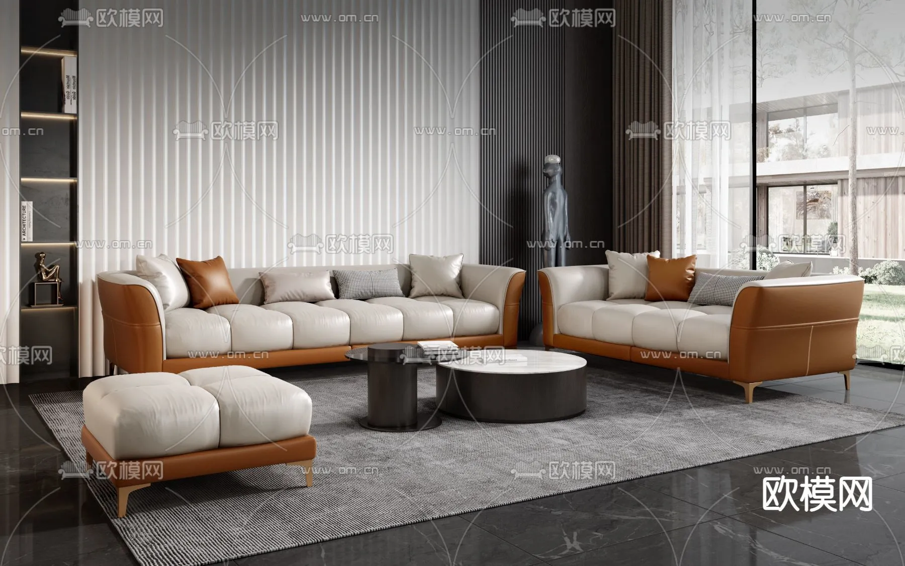 FURNITURE - SOFA - 3D Model For Interior Design - 11105