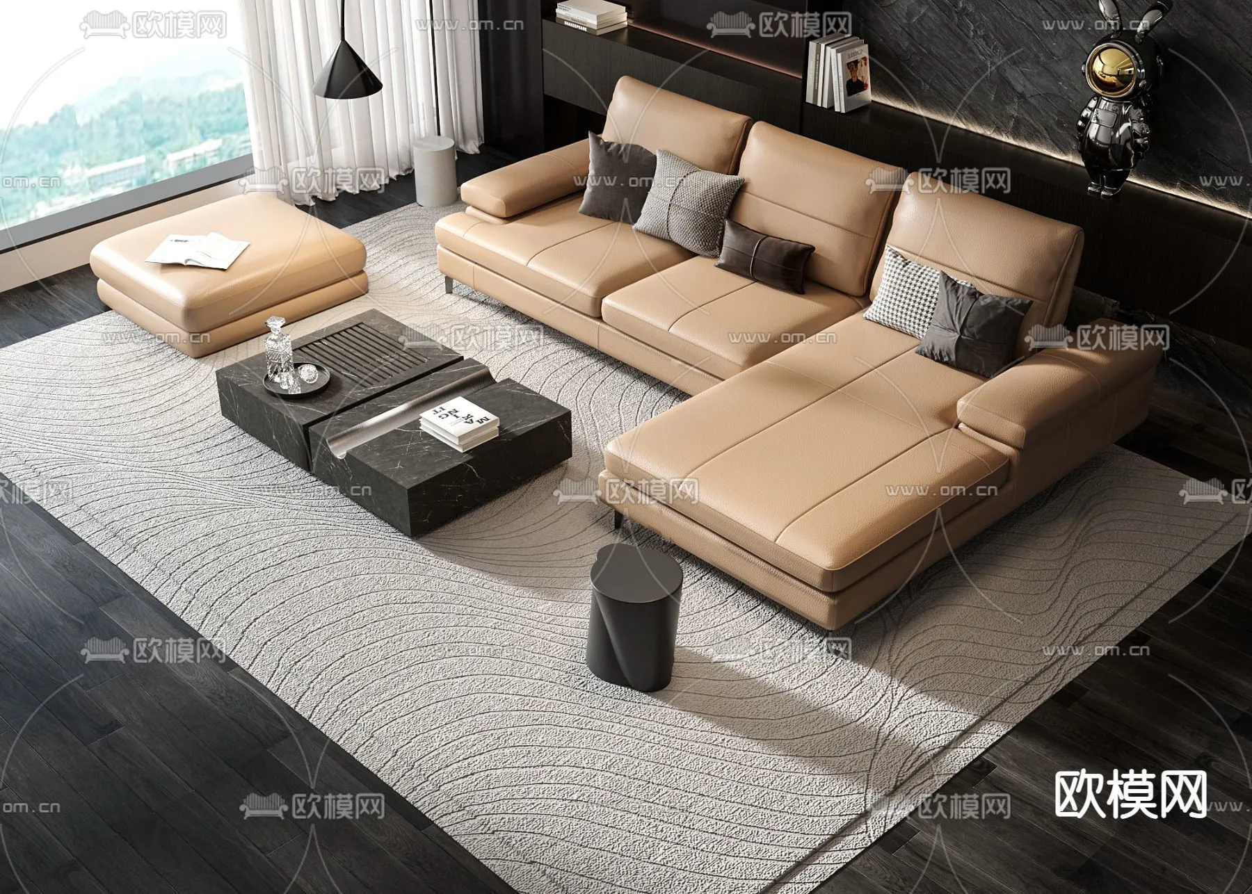 FURNITURE - SOFA - 3D Model For Interior Design - 11114